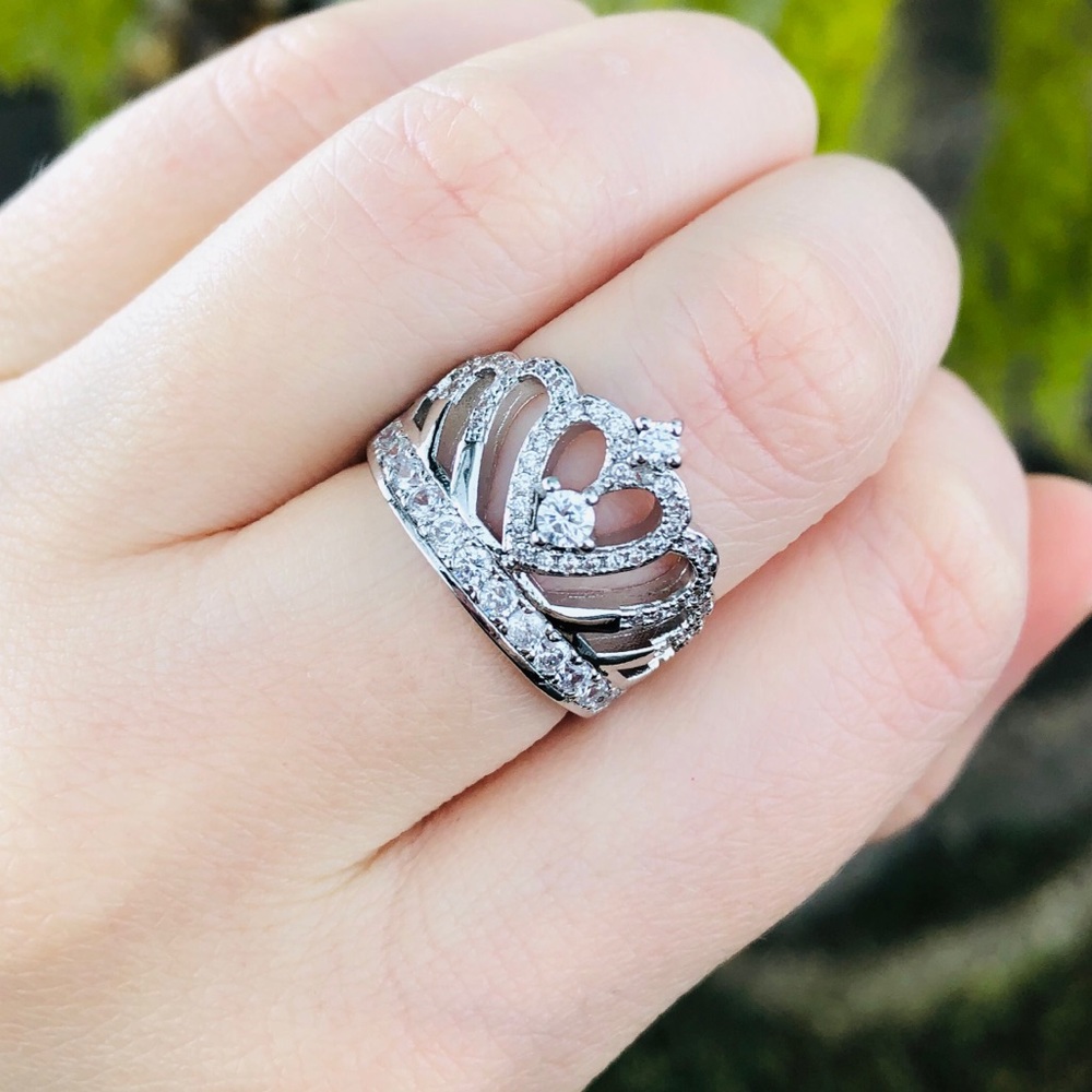 925 Sterling silver white sapphire crown - Picture 4 of 7